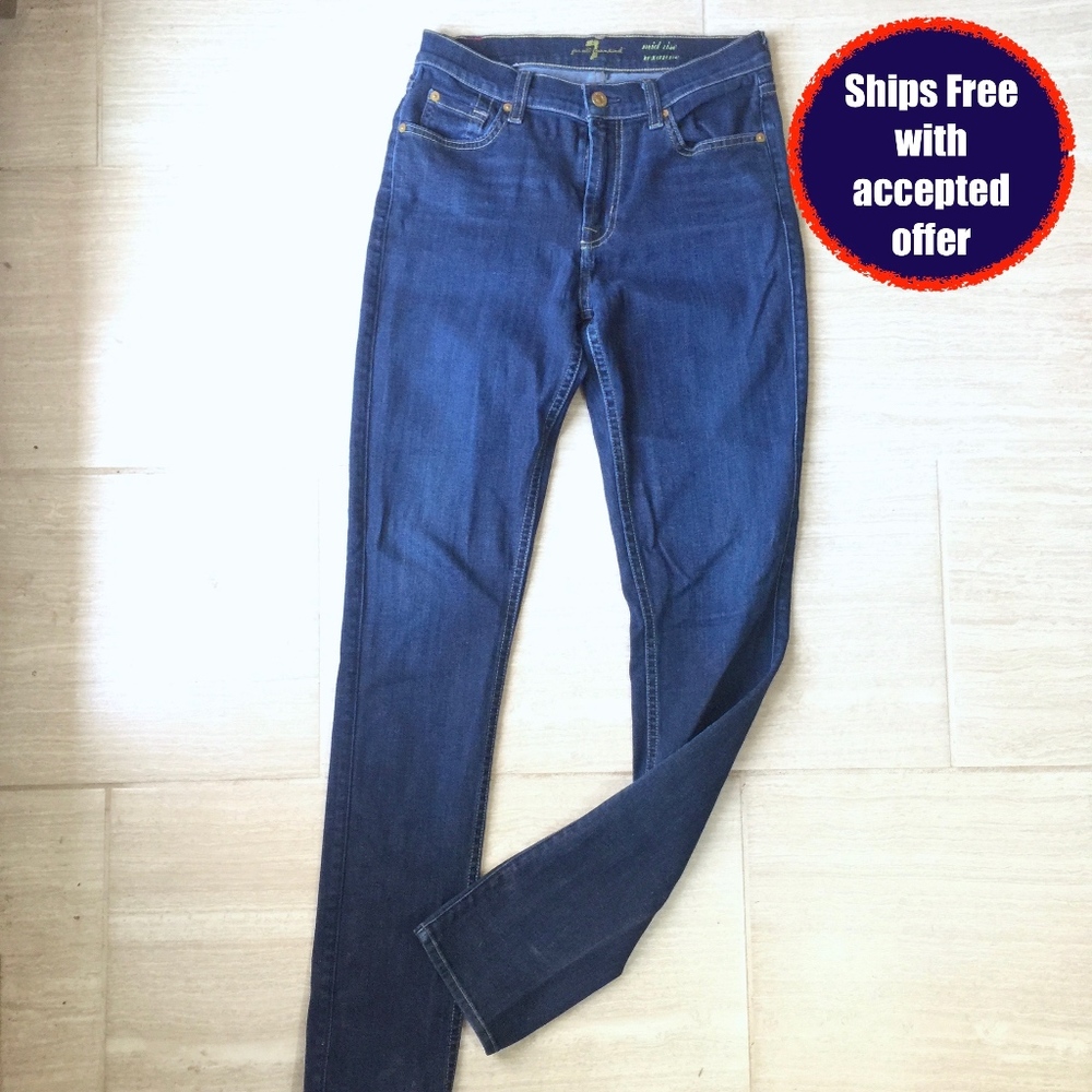 7 for All Mankind Mid Rise Roxanne Dark Wash